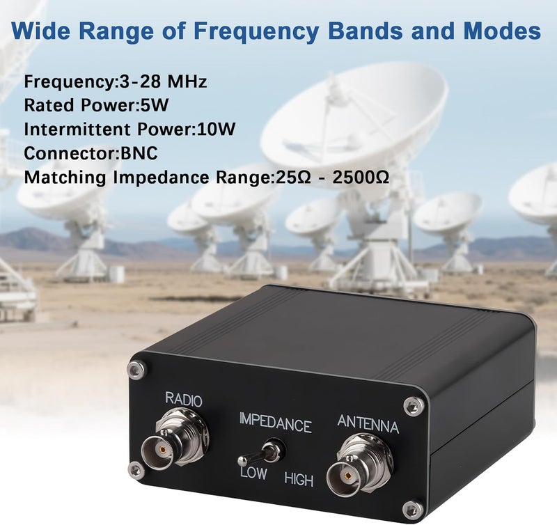 DmgicPro QRP Manual Antenna Tuner Z-Match 3-28MHz for Ham Radio CW, 5W Z-Match Tuner with BNC, Adjust Impedance Matching - Image 2